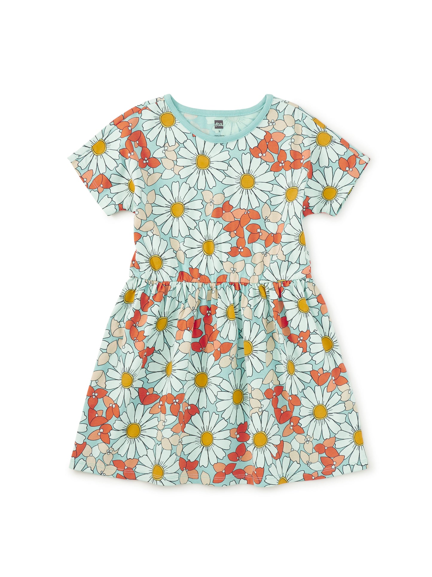 Tea Daisy Deluxe | Short Sleeve Twirl Dress