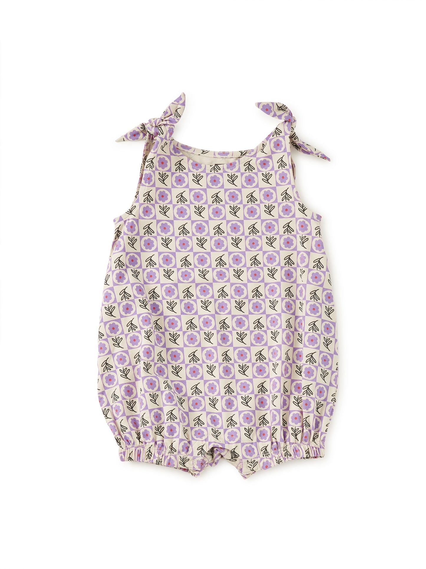 Tea Tile Floral | Tie Shoulder Romper