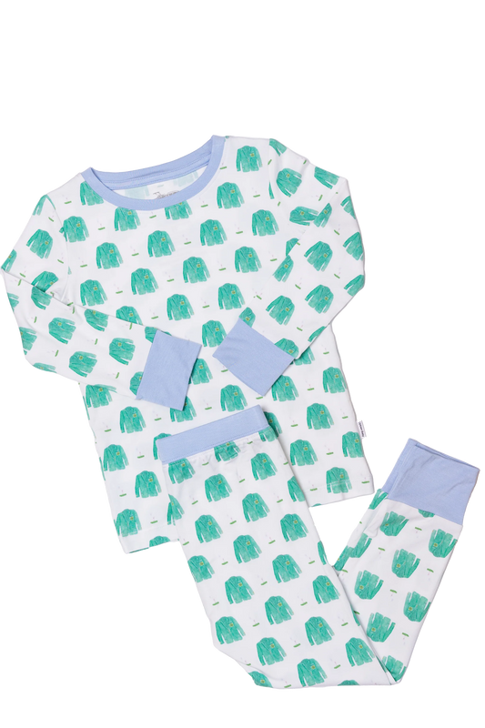 Uptown Baby Blue Golf Jacket | Long Sleeve PJ Set