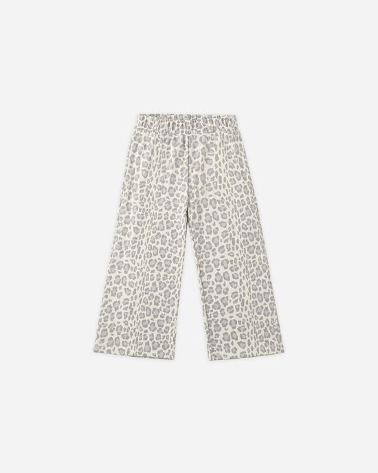 Rylee + Cru Natural Blue Leopard | Wide Leg Sweatpant