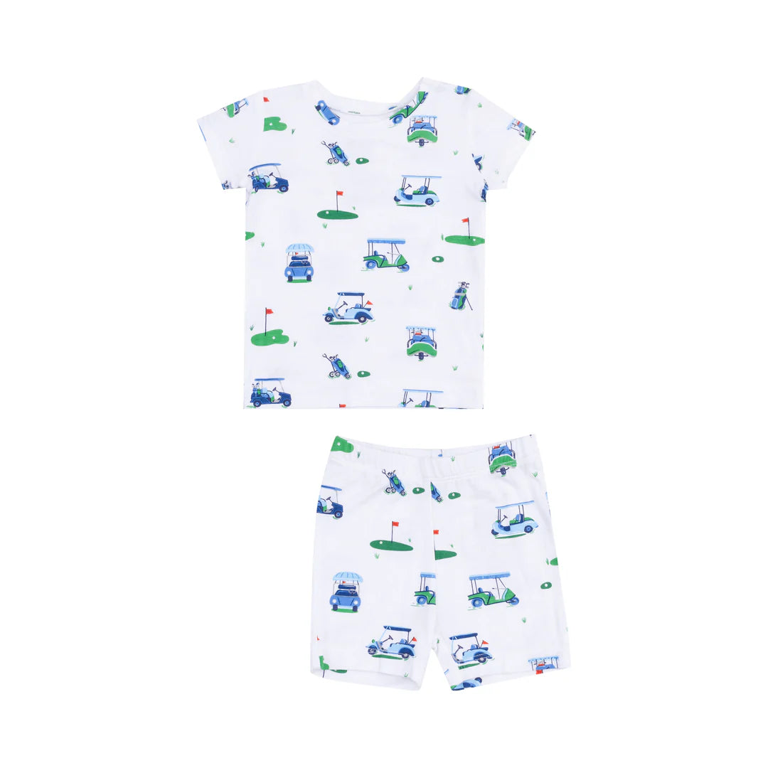 Angel Dear Blue Vintage Golf Carts | Loungewear Short Set