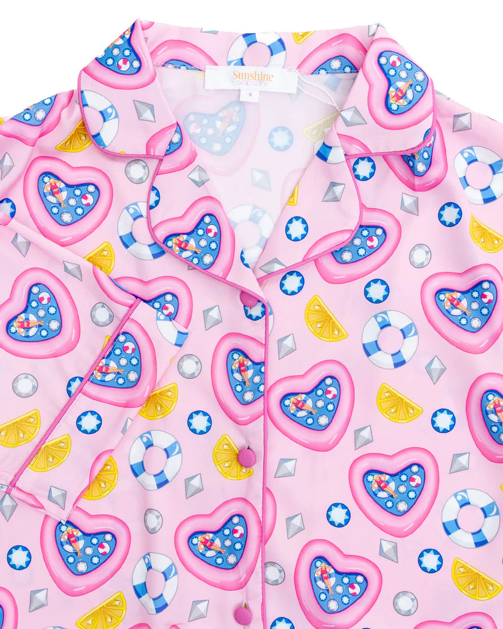 Sunshine Society It's My Party | Silky Short Sleeve With Shorts Set
