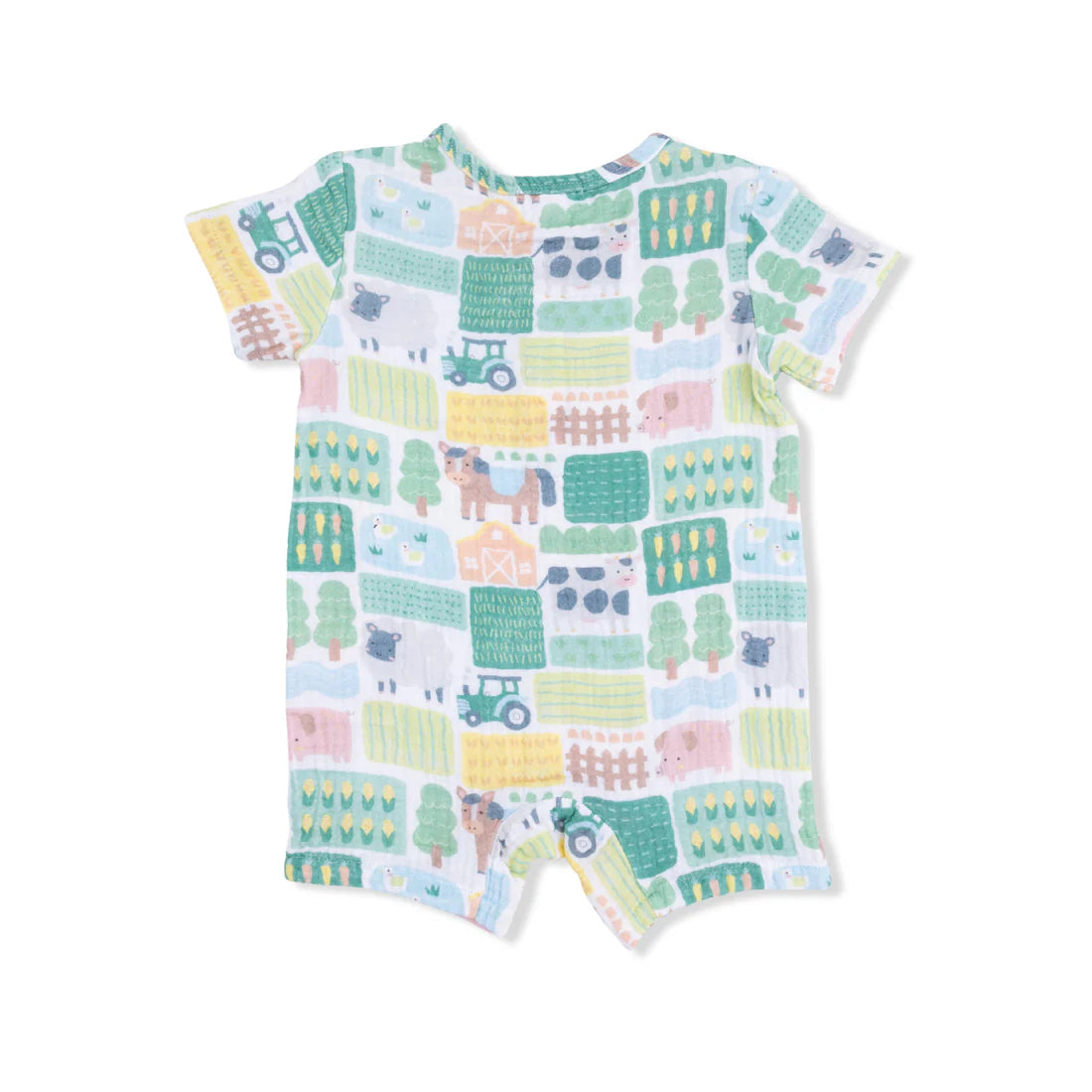 Angel Dear Green | Patchwork Farm Henley Shortall Romper