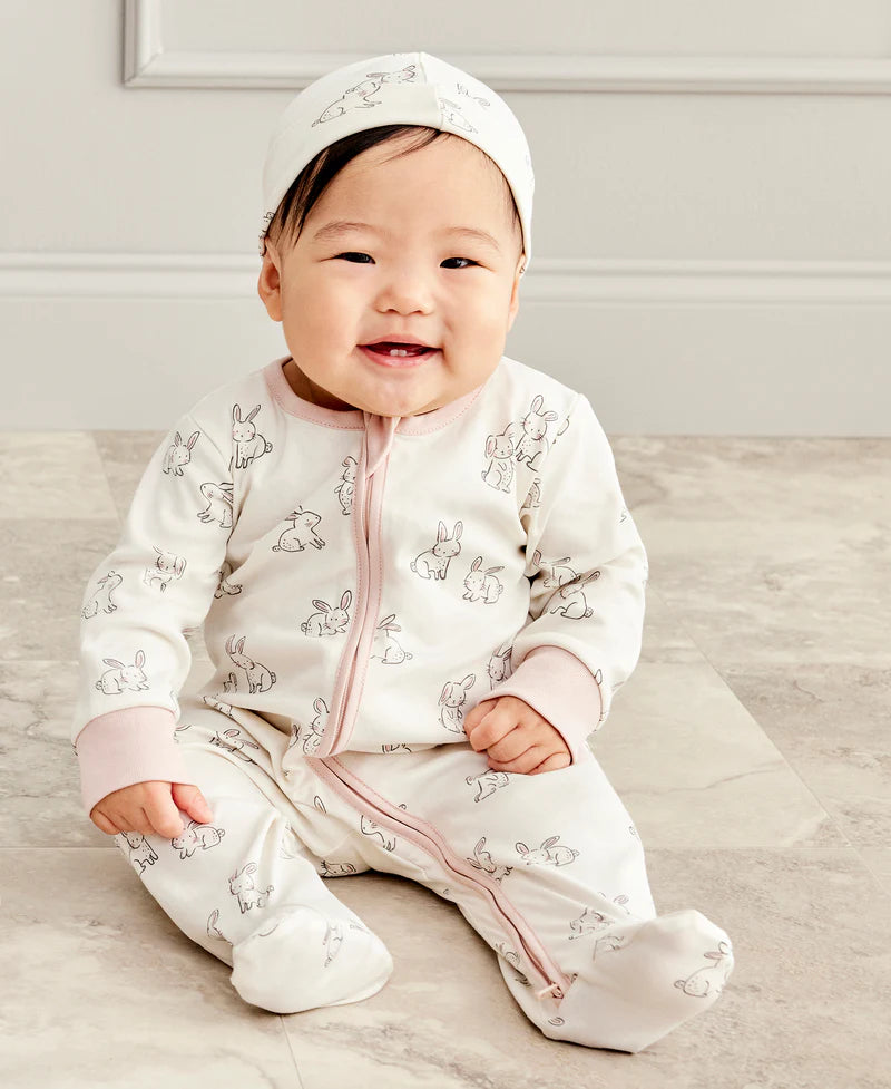 Kissy Kissy Pink Bunny Buddies | Footie With Zipper
