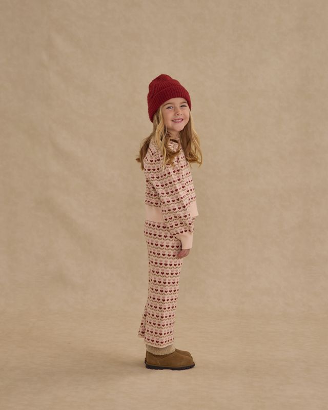 Rylee + Cru Petal Ruby Hearts | Jacquard Knit Set
