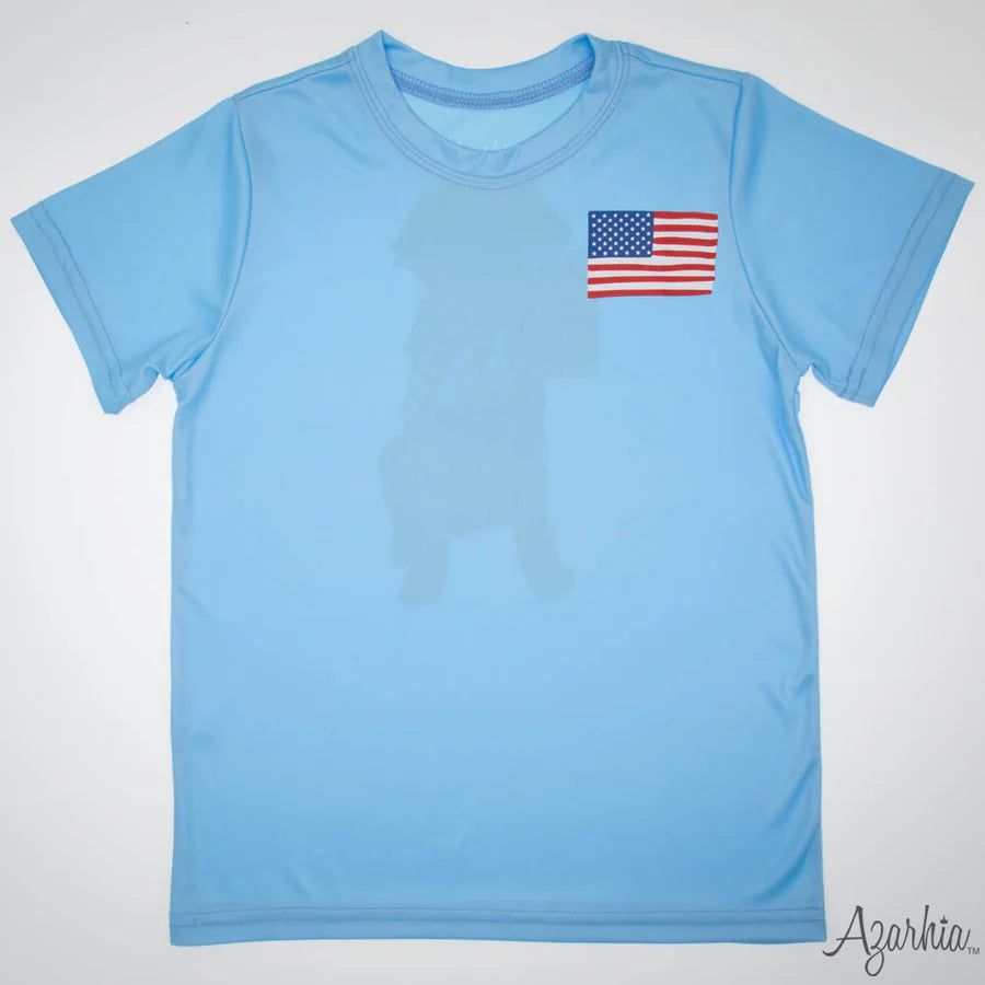Azarhia Light Blue | American Lab Screen Print Dri Fit T-Shirt