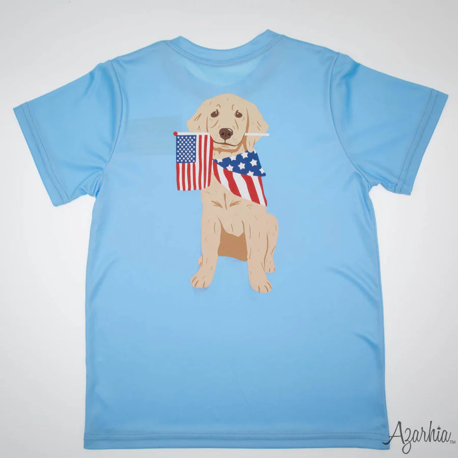 Azarhia Light Blue | American Lab Screen Print Dri Fit T-Shirt