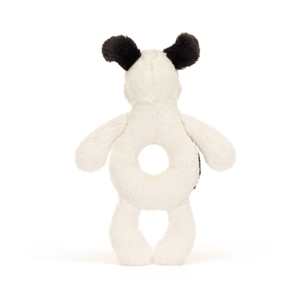JellyCat Black & Cream | Puppy Ring Rattle