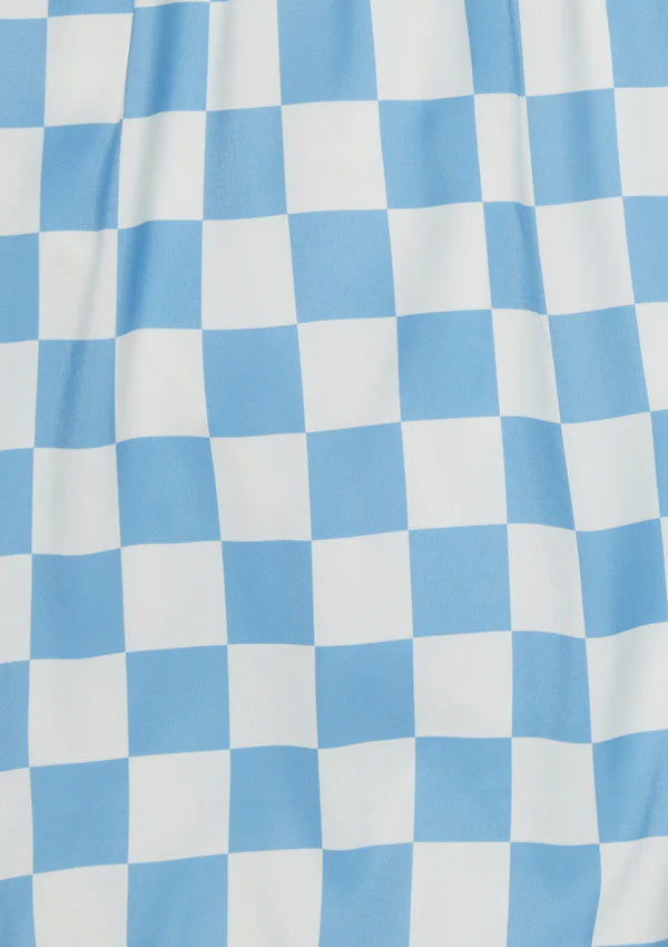 Boardies Blue & Cream | Mojo Checkered Shorts