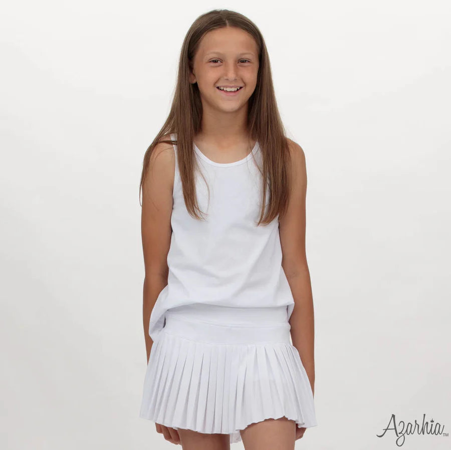 Azarhia White | Solid Mini Pleated Skort