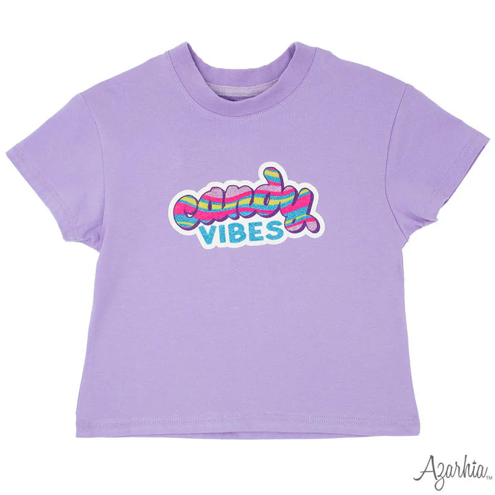 Azarhia Lavender Candy Vibes | Glitter Boxy Tee