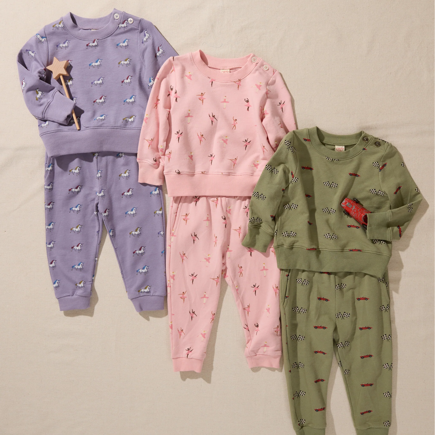 Pink Chicken X Coop Kids Rainbow Unicorns | Jax Jogger Set
