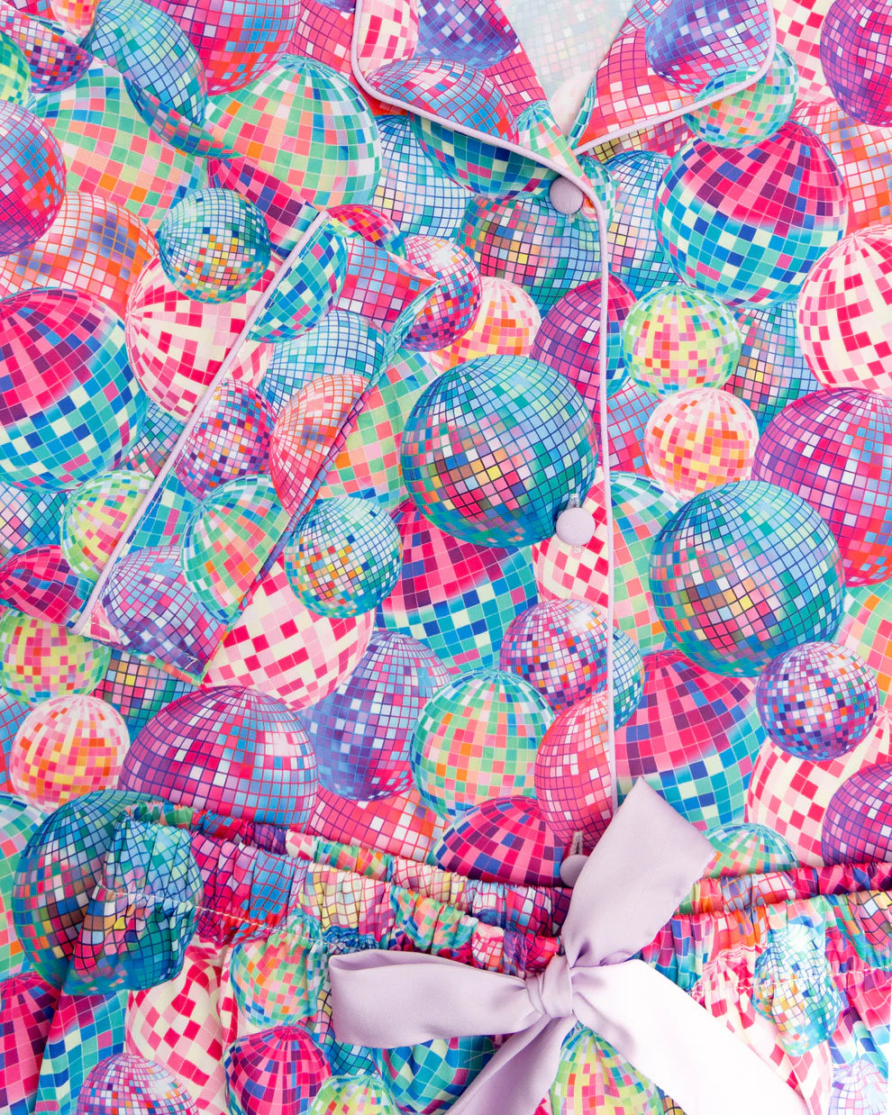 Sunshine Society Disco | Silky Short Sleeve With Shorts Set