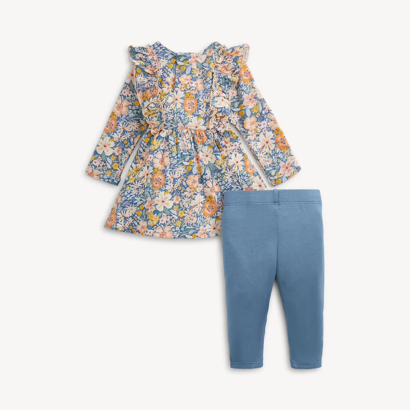 Magnetic Me Flora | Modal Ruffle Long Sleeve Dress with Legging Set