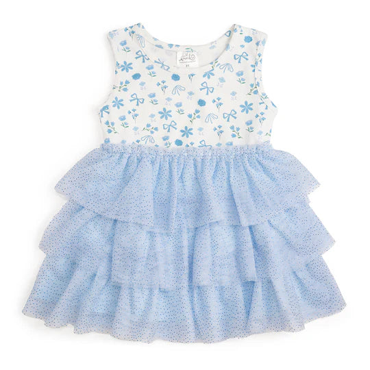 Sweet Wink Blue | Sky Floral Tank Tutu Dress
