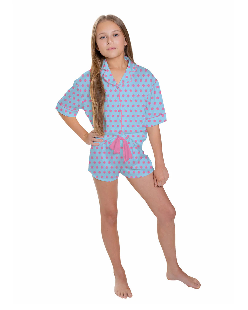Sunshine Society Polka Dot Pop | Silky Short Sleeve Shorts Set
