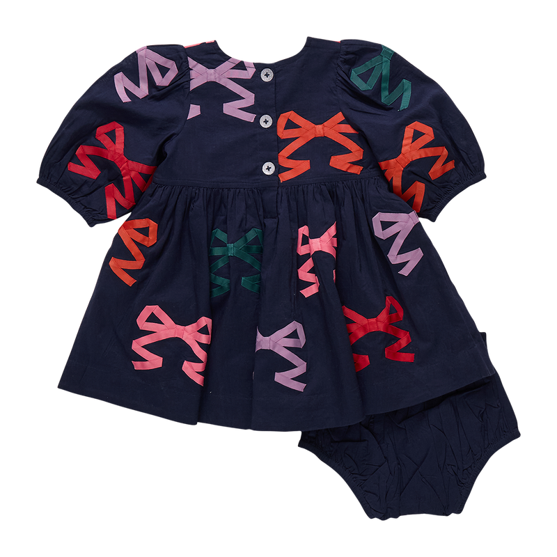 Pink Chicken Multi Bow Applique | Brooke Dress Set