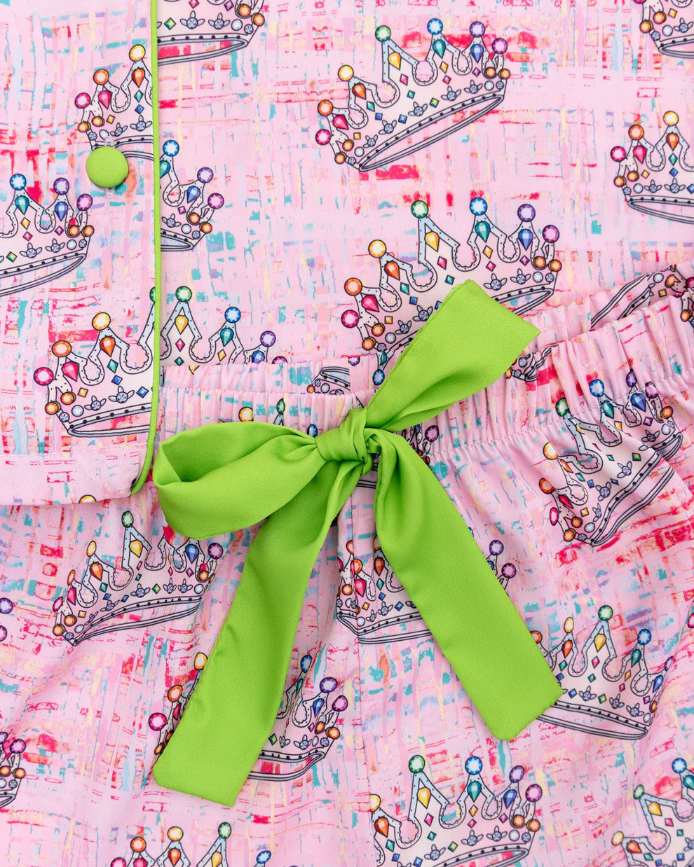 Sunshine Society Crown Jewels | Silky Short Sleeve With Shorts Set