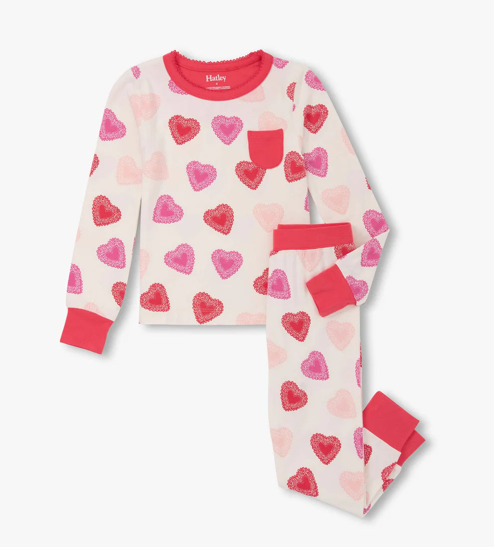 Hatley Cut Out Hearts | Bamboo PJ Set