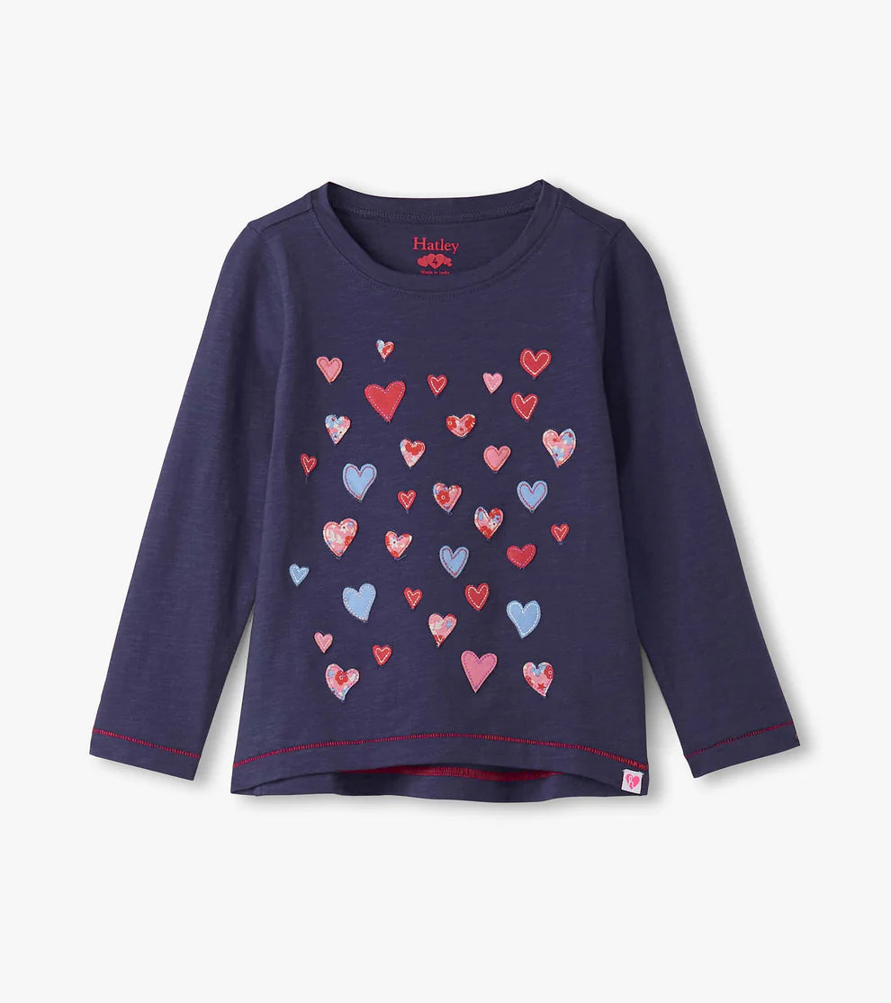 Hatley Falling Hearts | Long Sleeve Tee
