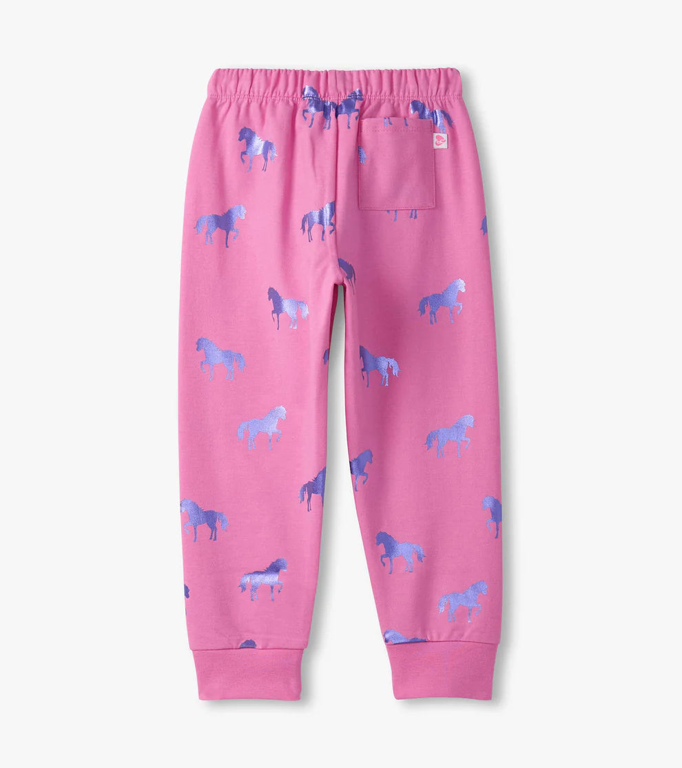 Hatley Shimmer Horses | Cuffed Track Pants