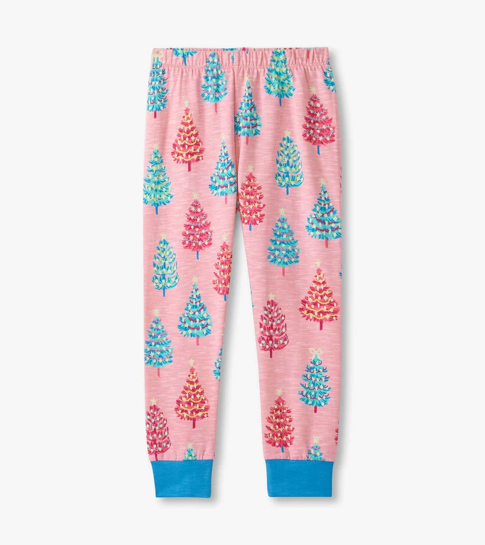 Hatley Pink | Bottle Brush Trees Stretch Cotton PJ Set