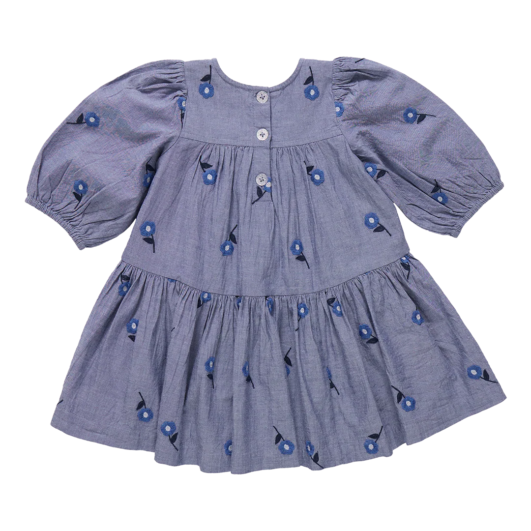 Pink Chicken Blue Blossom | Fiona Embroidery Dress