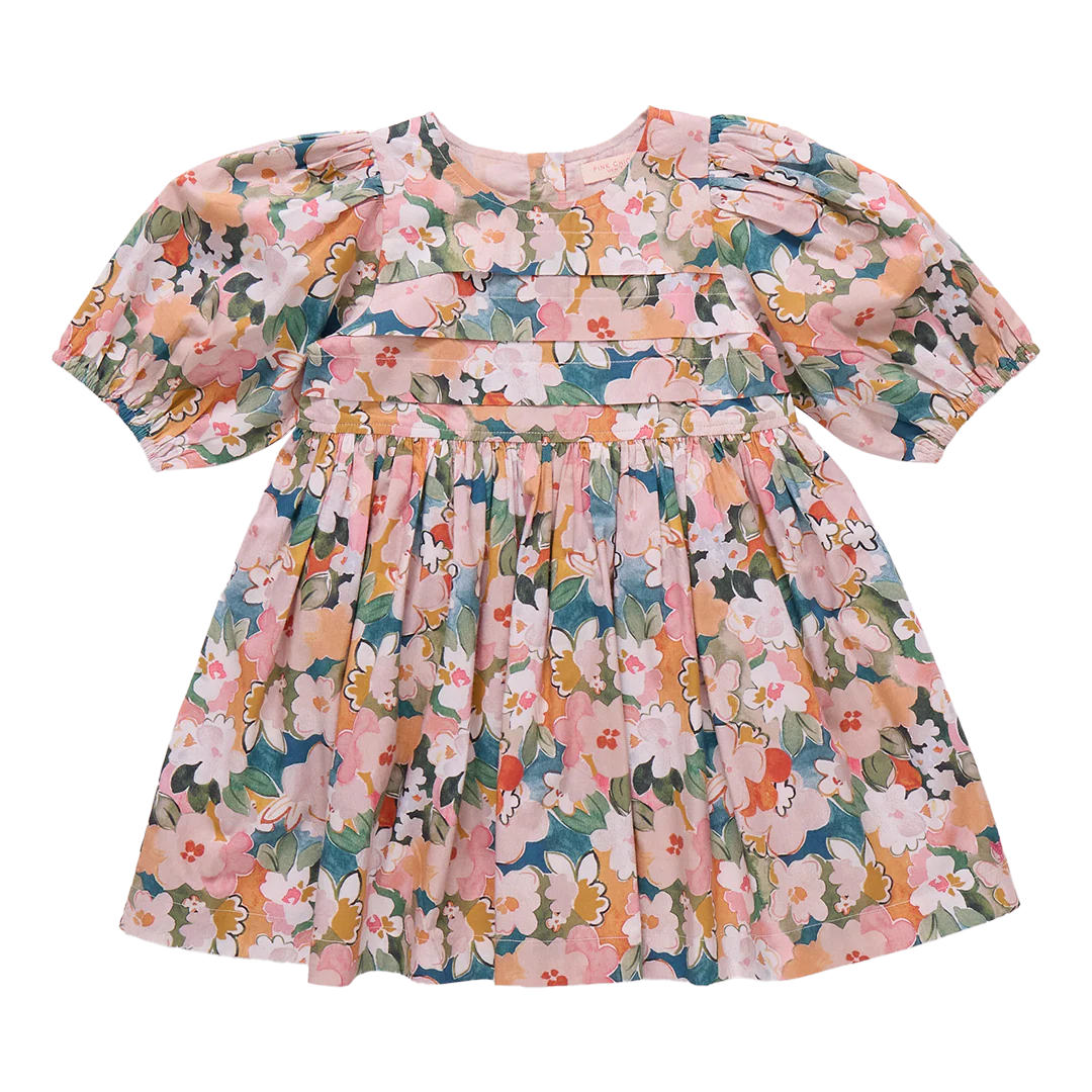 Pink Chicken Watercolor Floral | Evelyn Dress
