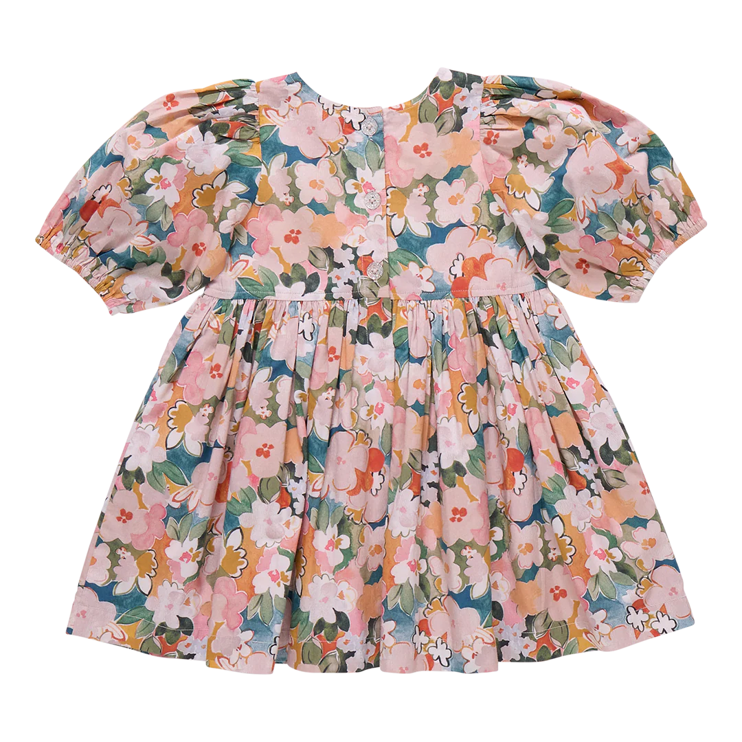 Pink Chicken Watercolor Floral | Evelyn Dress
