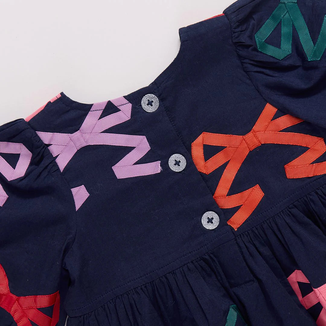 Pink Chicken Multi Bow Applique | Brooke Dress