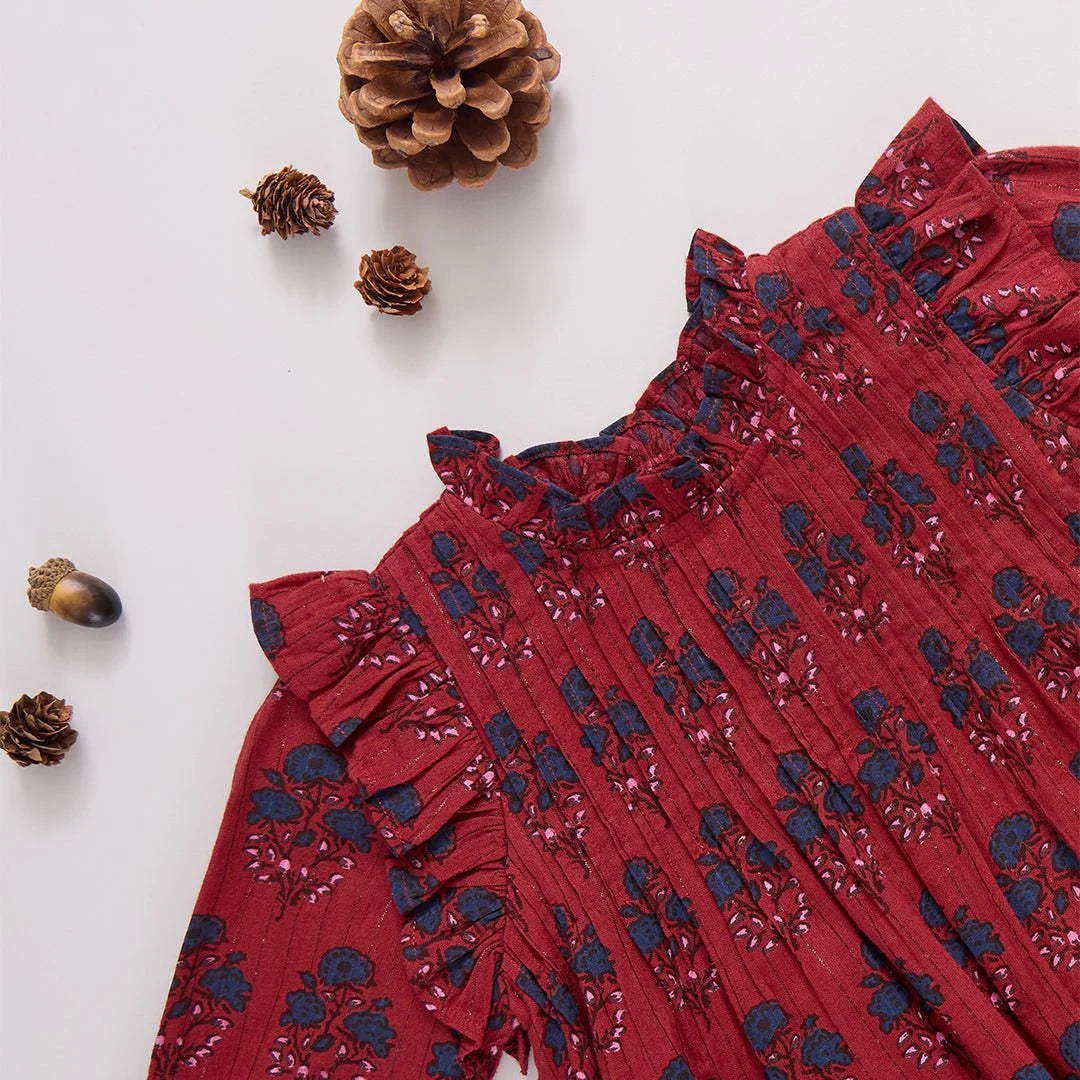 Pink Chicken Red Autumn Strawflower | Jaipur Dress