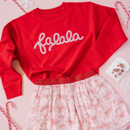 Sweet Wink Red | Falala Patch Christmas Sweatshirt