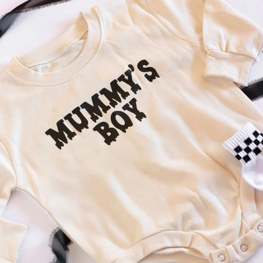 Sweet Wink Natural | Mummy's Boy Halloween Long Sleeve Romper