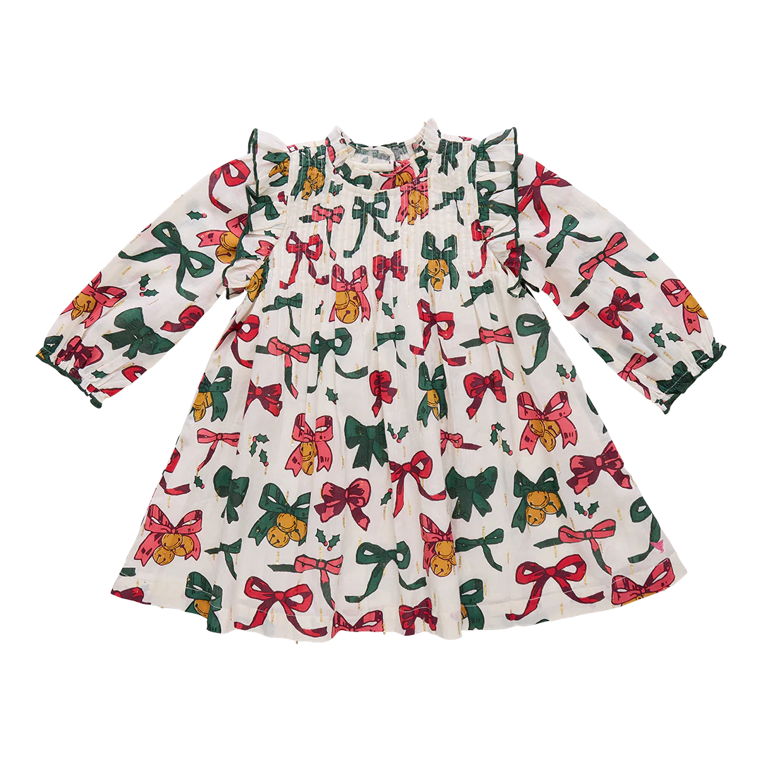 Pink Chicken Christmas Bows & Bells | Jaipur Dress
