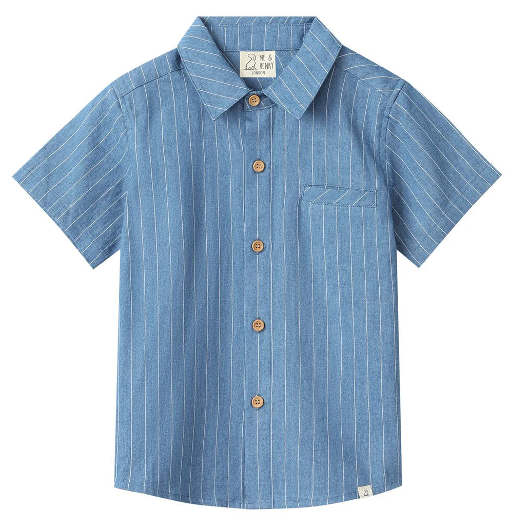 Me & Henry Dark Chambray Stripe | Newport Woven Shirt