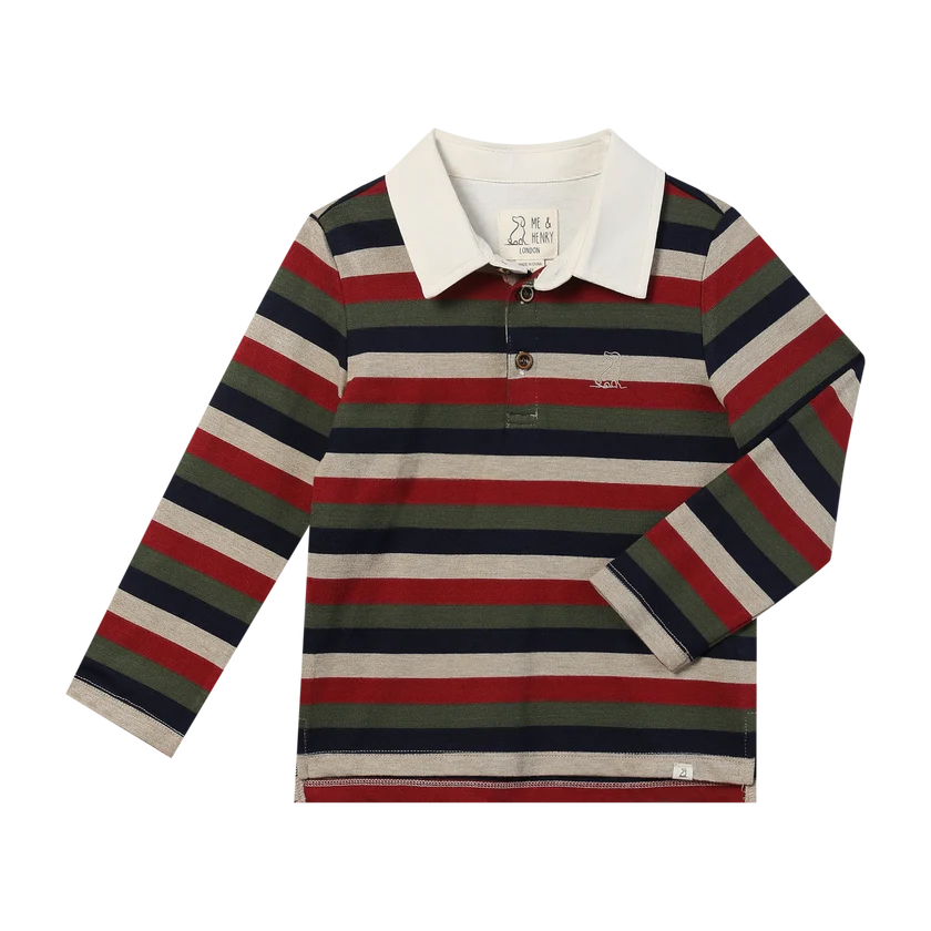 Me & Henry Burgundy Multi Stripe | Scrum Rugby Tee