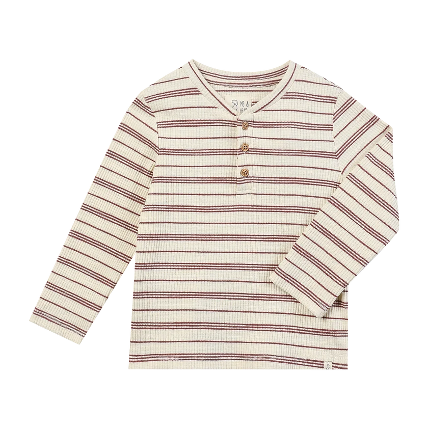 Me & Henry Cream | Adams Ribbed Henley Tee