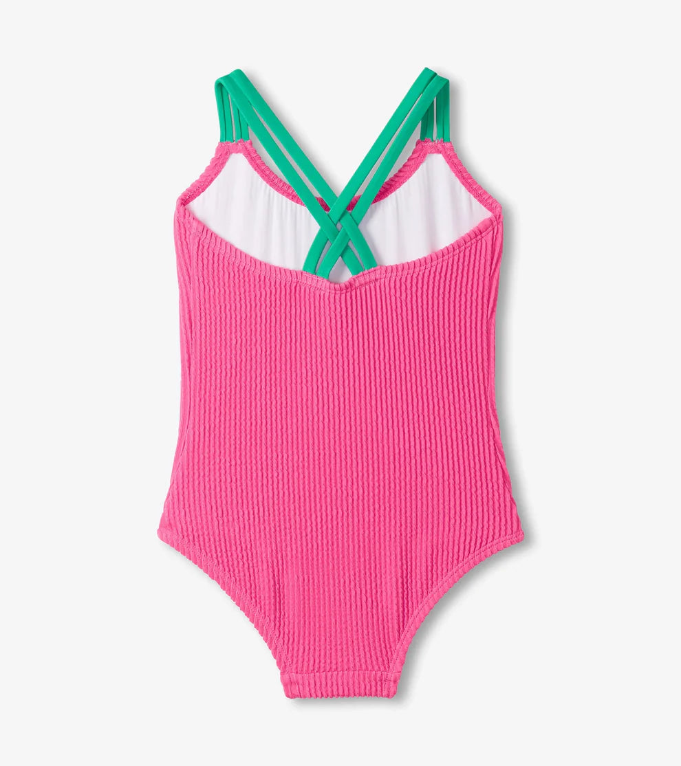 Hatley Azalea Pink | Cross Strap One Piece Swimsuit