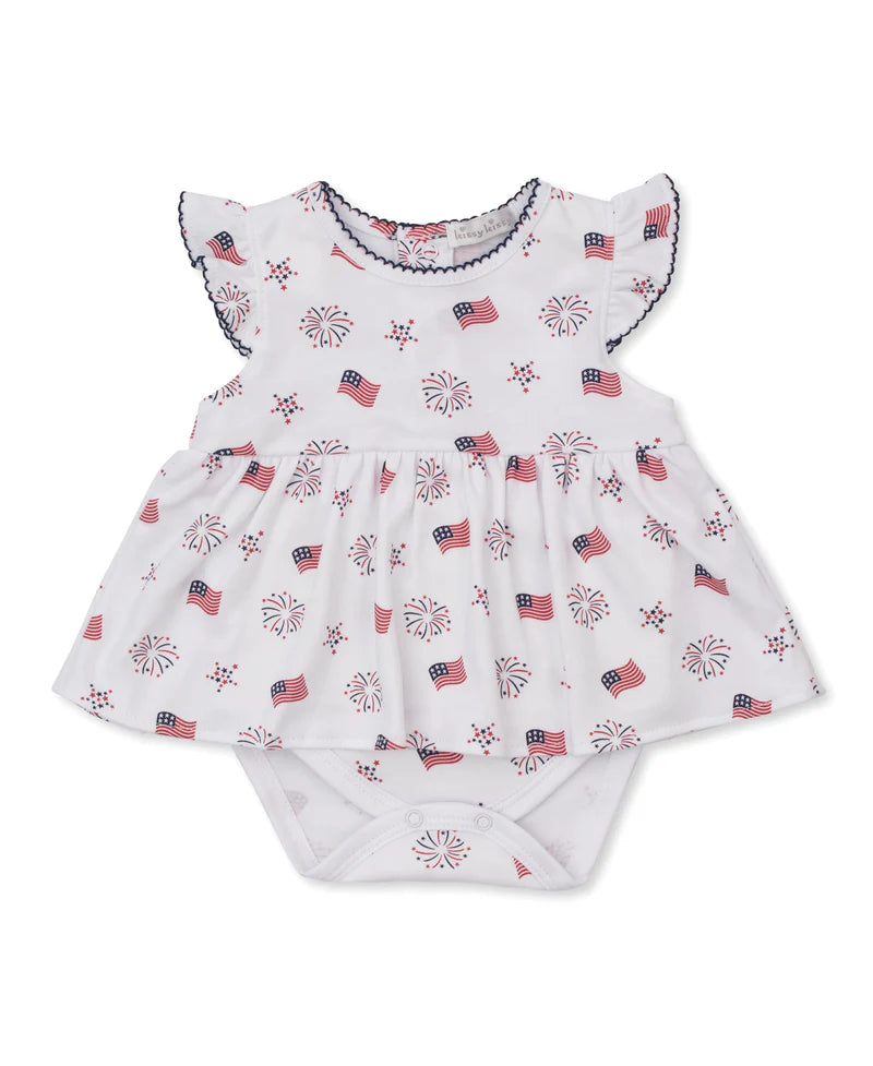 Kissy Kissy Bold Stripes & Bright Stars | Short Sleeve Bodysuit Dress