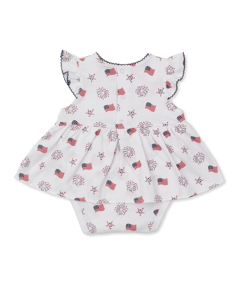 Kissy Kissy Bold Stripes & Bright Stars | Short Sleeve Bodysuit Dress