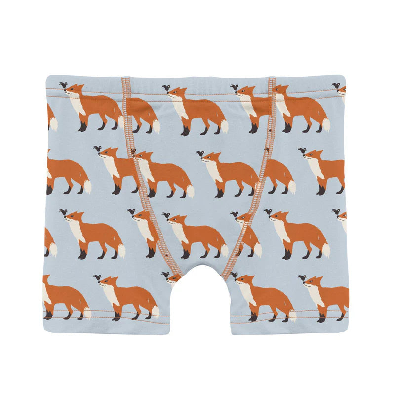 Kickee Illusion Blue Fox & The Crow | Print Boxer Brief