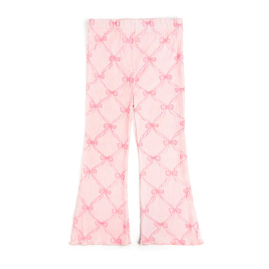 Sweet Wink Ballet Pink | Bow Trellis Flare Legging