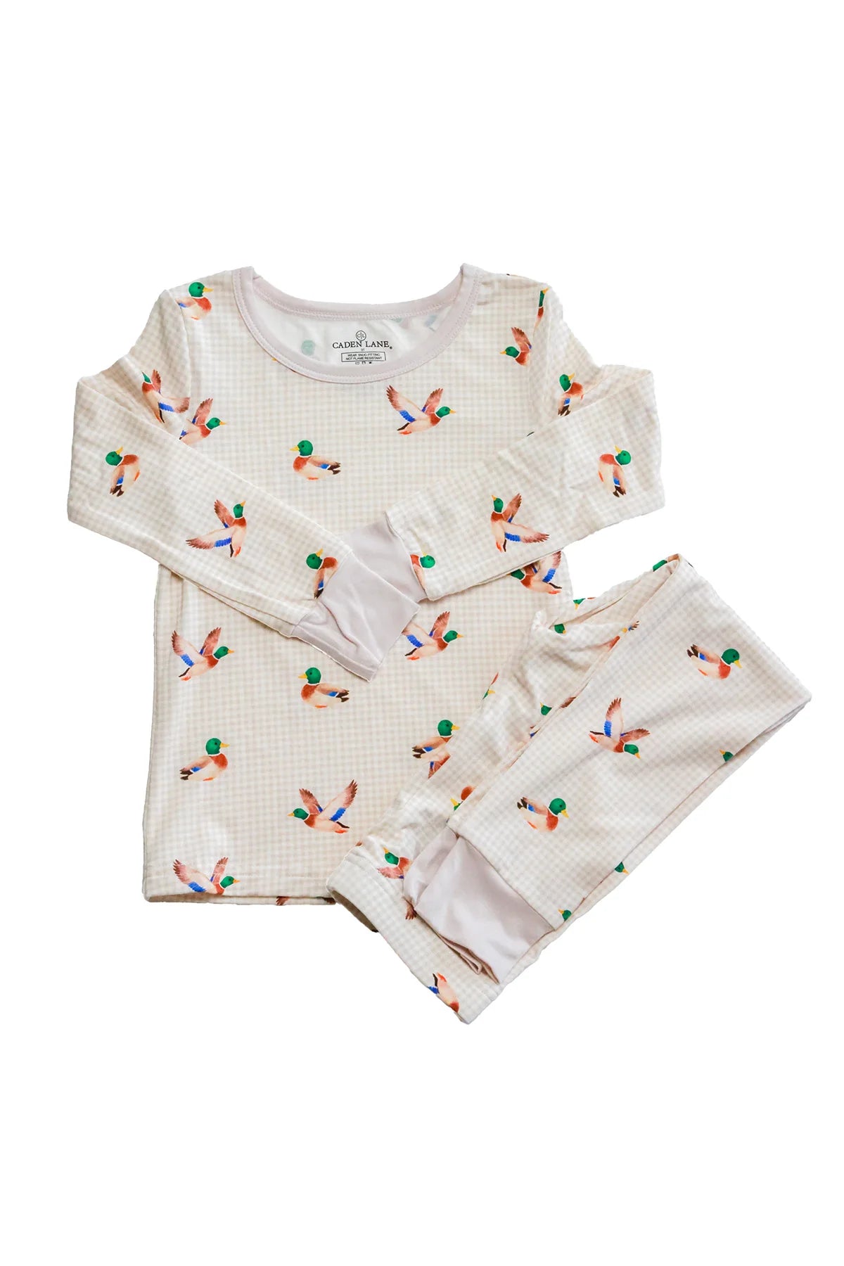 Cade Lane Cream | Little Mallard Two Piece Bamboo PJ Set