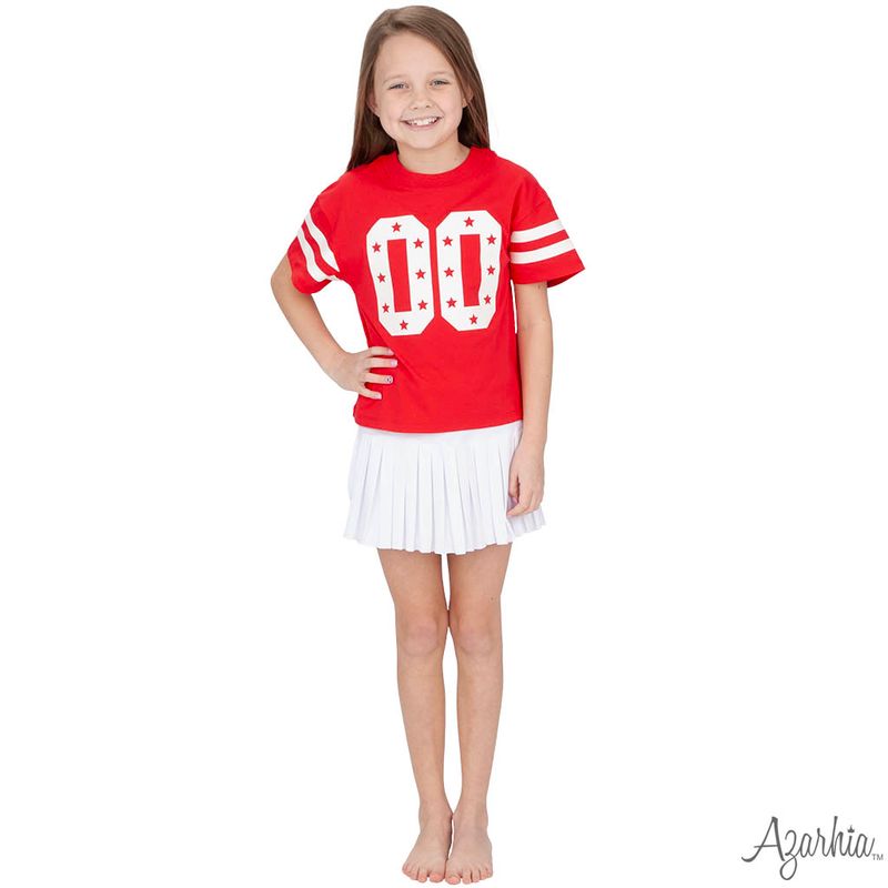 Azarhia Crimson | Glitter Double 00 Stars Boxy T-Shirt