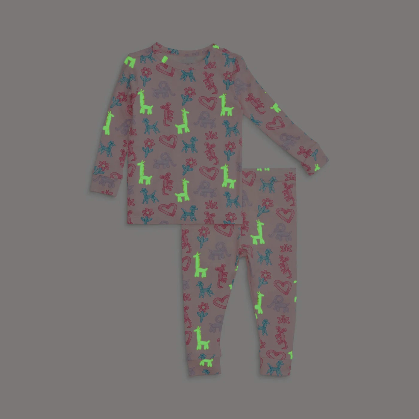 Magnetic Me Pink Party Animals | Glow in the Dark Modal Long Sleeve PJ Set