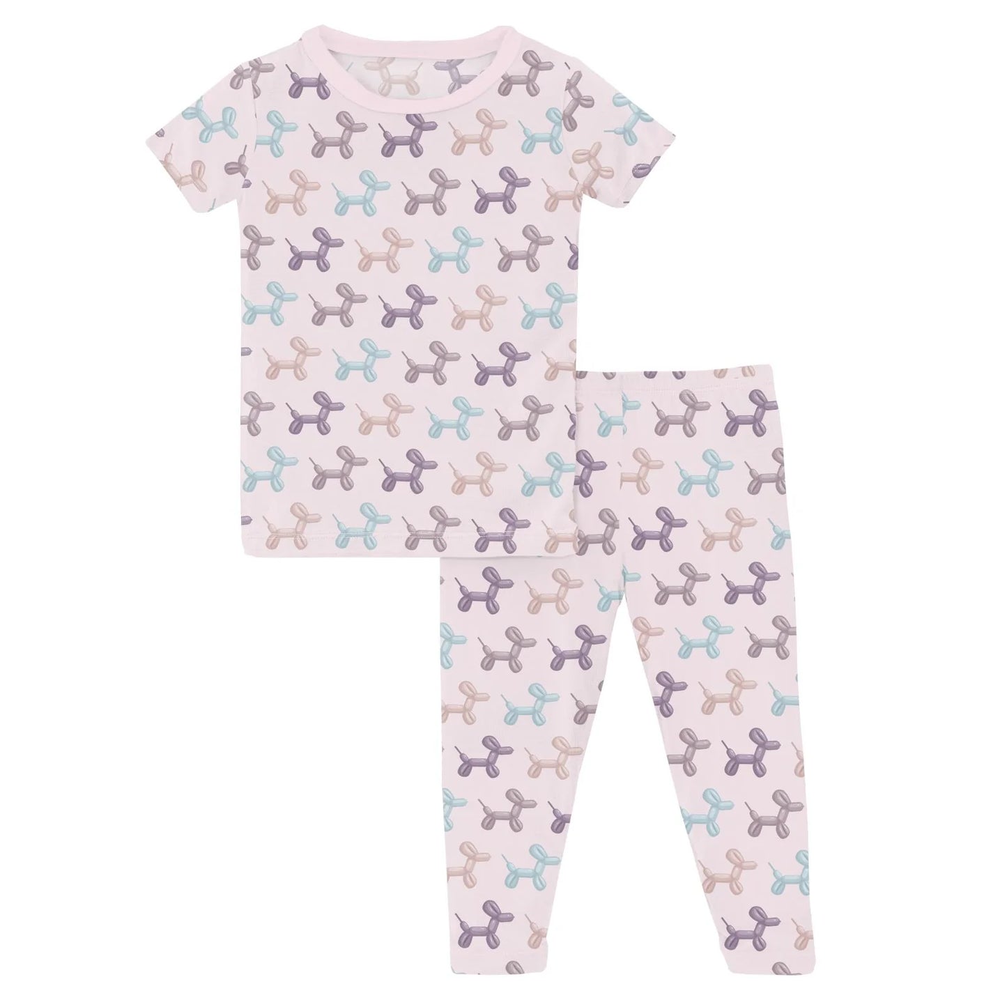 KicKee Shrinking Violet Balloon Dogs | Print Short Sleeve PJ Set