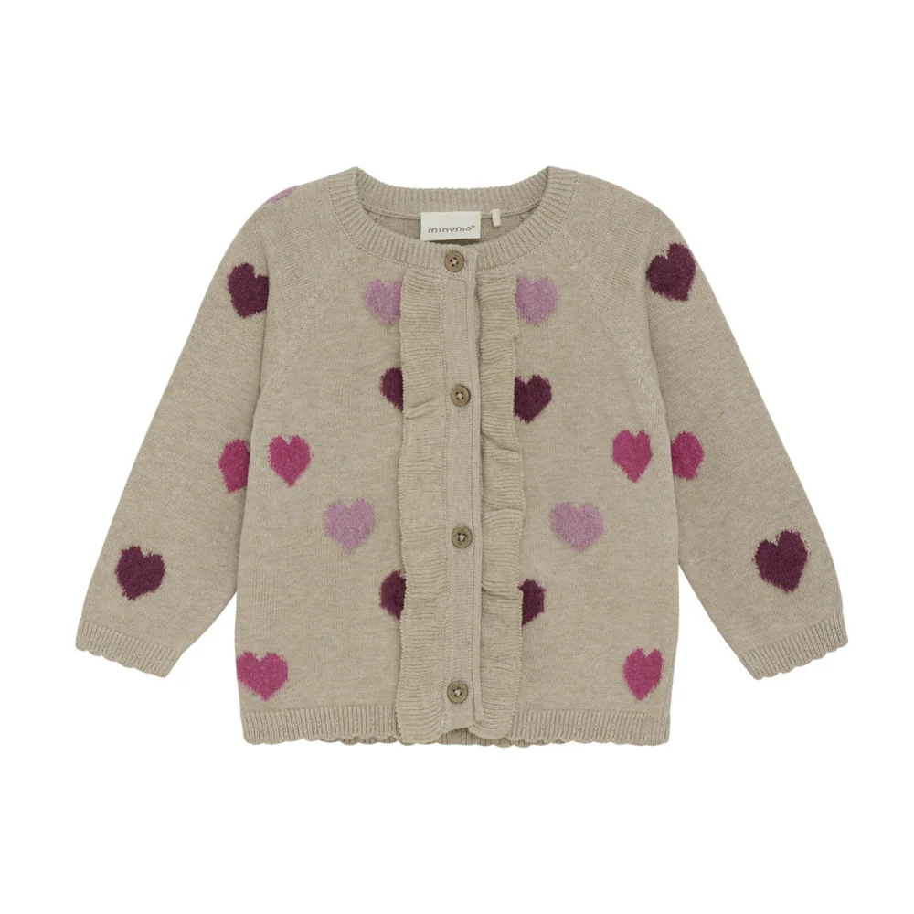 Minymo Beige Melange | Cardigan Knit