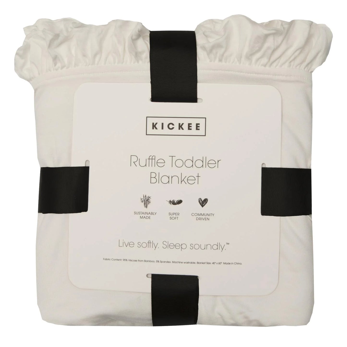 Kickee Seaside Blue Beach Umbrellas | Print Ruffle Toddler Blanket