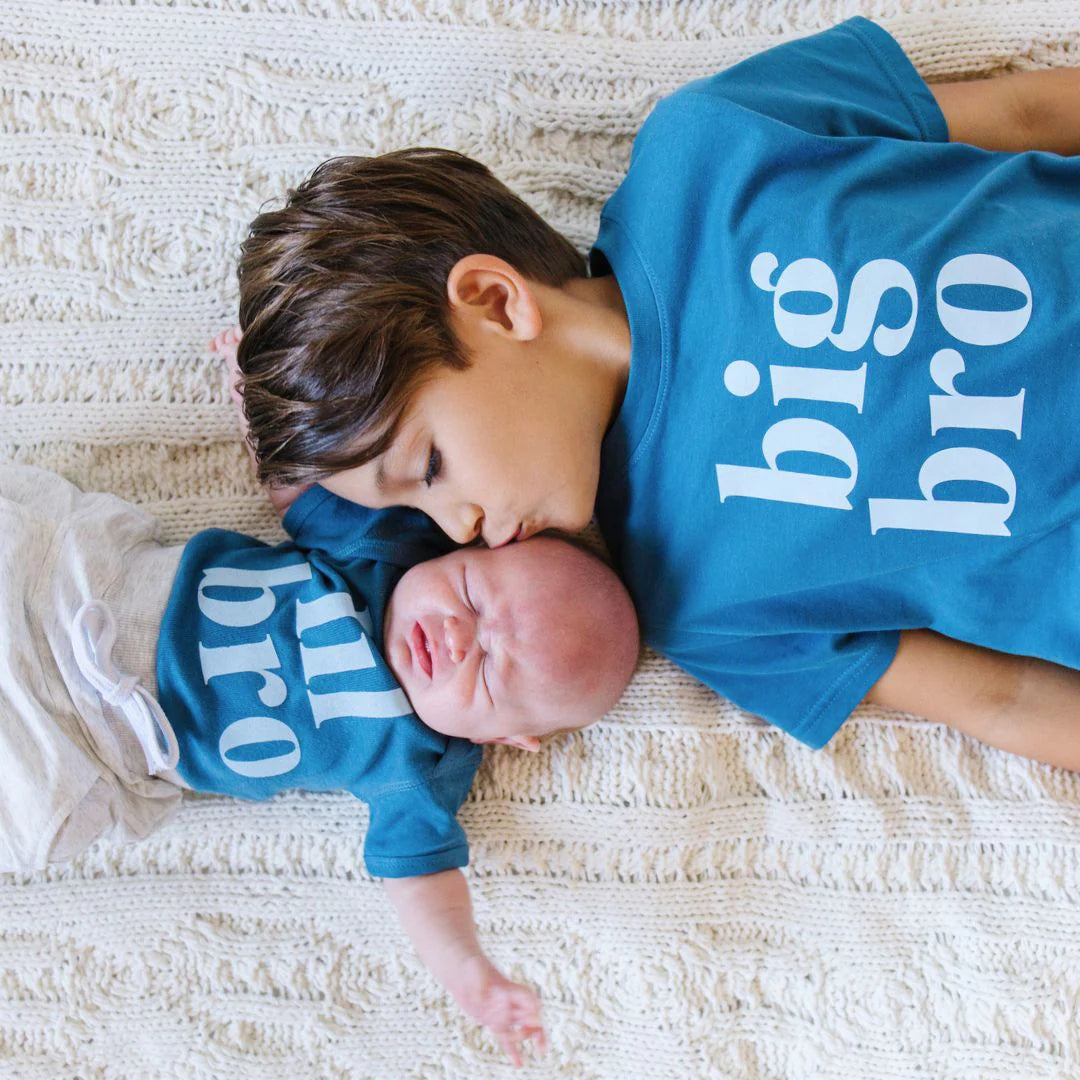 Sweet Wink Indigo | Lil Bro Short Sleeve Bodysuit