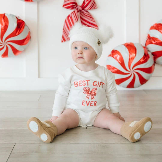 Sweet Wink White | Best Gift Ever Christmas Long Sleeve Romper